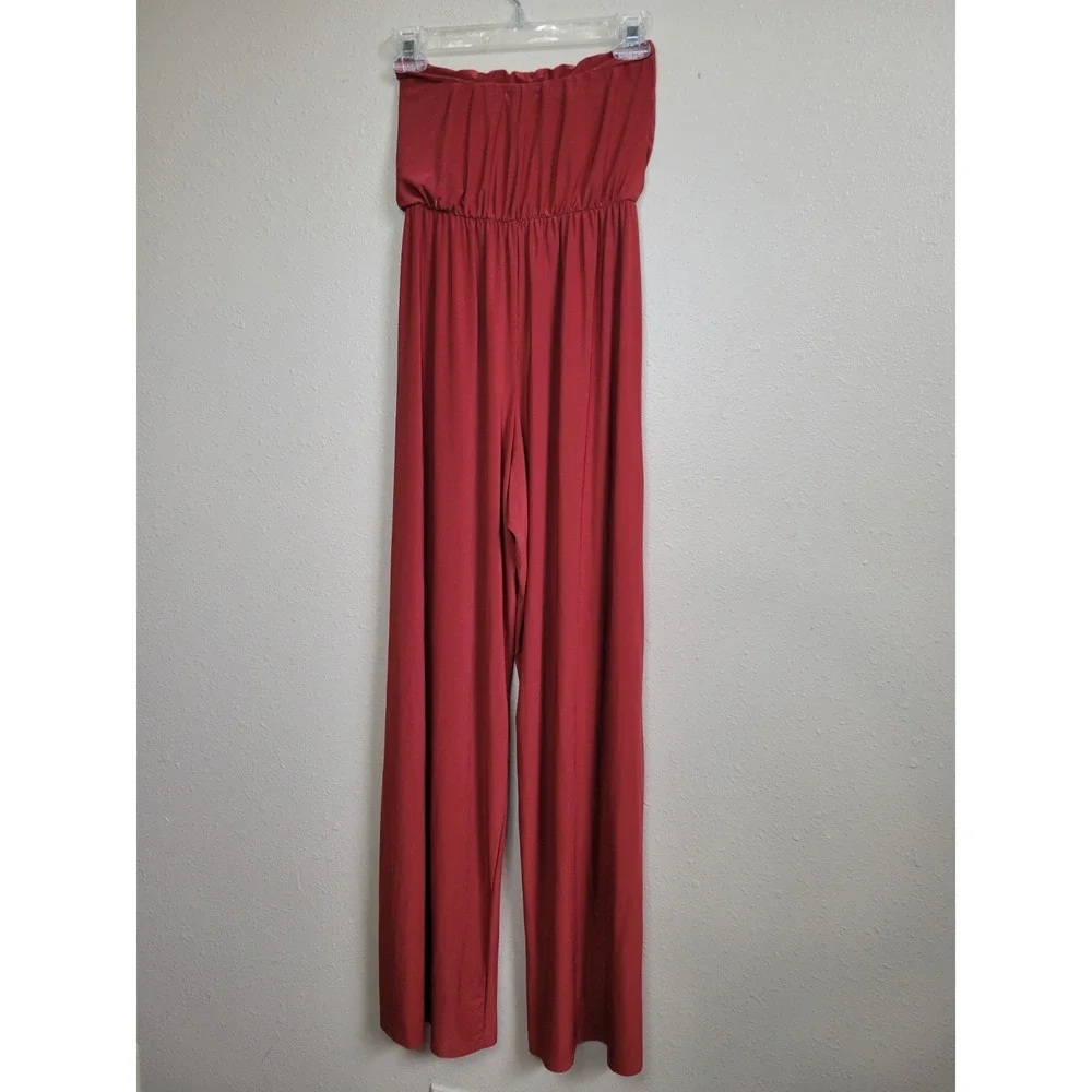 Nasty Gal Jumpsuit Romper Women Strapless Wide Leg Boho Festive Y2k Sz 4 - Picture 2 of 8